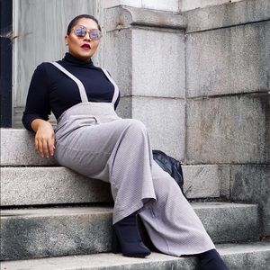 Wild Fable Gray Checked Romper